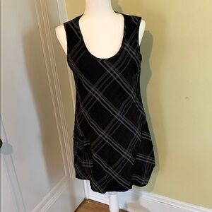 Soft Surroundings Black and Gray Checkered Tunic